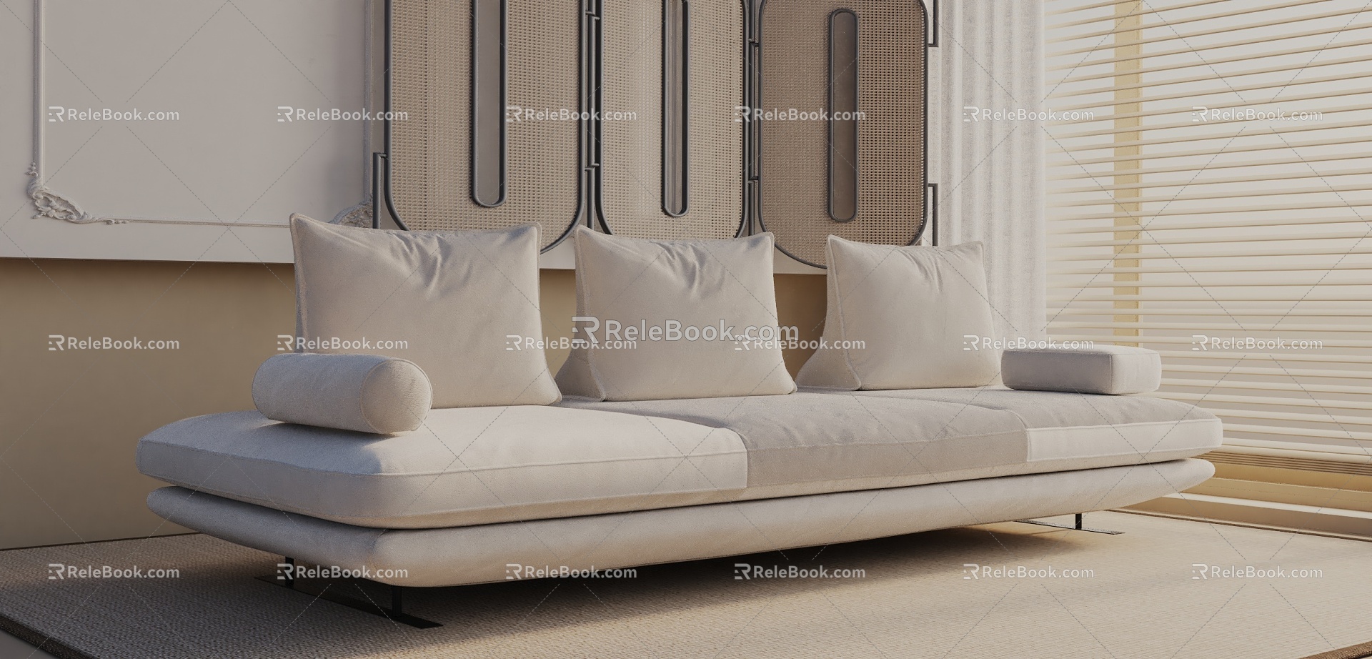 Three-seat sofa 3d model