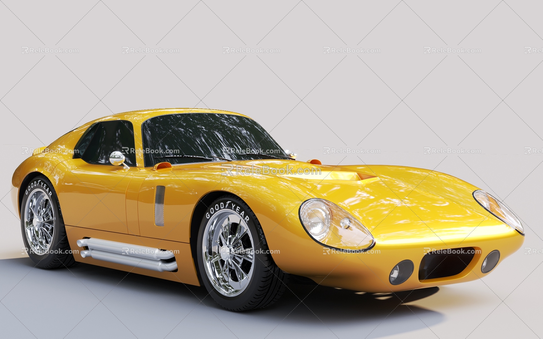 Yellow car sports car 3d model