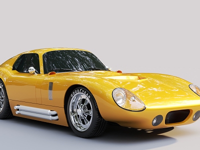 Yellow car sports car 3d model