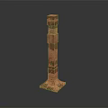 Ancient Decorative Tower Structure With Multi Layered Carved Design And Base 3d model