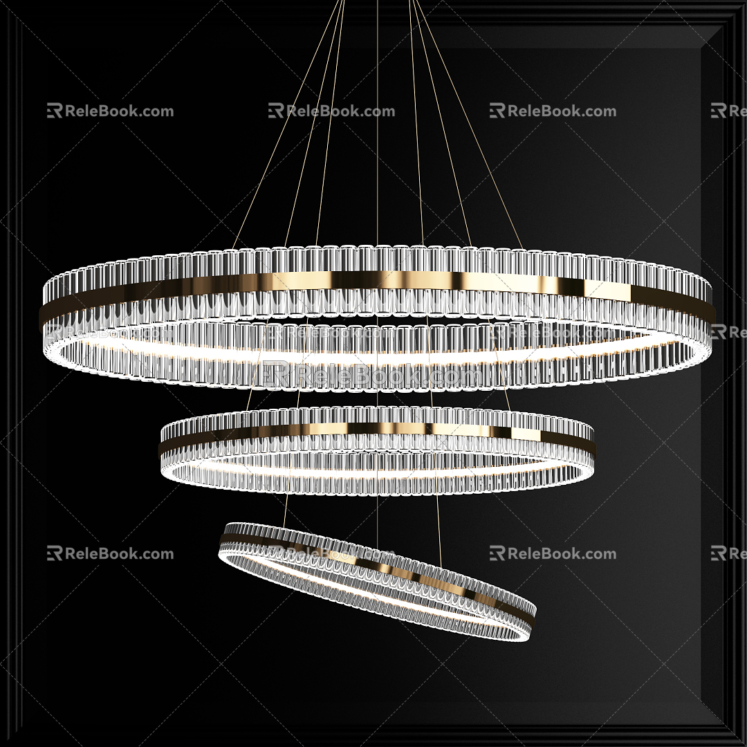 Light Luxury Crystal Chandelier 3d model