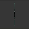 Modern Green Bladed Katana With Ornate Handle And Reflective Surface