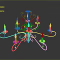Ornate Golden Candelabra Chandelier Lighting Combination With Decorative Curved Arms And Metal Frame