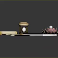 Elegant Books and Magazines with Traditional Scroll Hourglass Blue Notebook and Pink Lotus