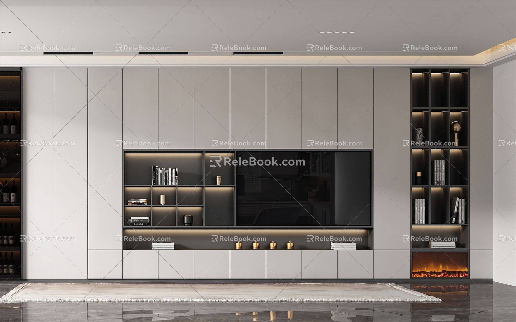 Modern TV Background Cabinet Wine Cabinet TV Cabinet 3d model