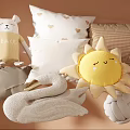 Cute Plush Pillows With Sun Swan Bear Shapes And Heart Pattern Designs