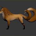 3D Orange Fox Character Model for Game and Movie Projects with Fluffy Tail 3d model