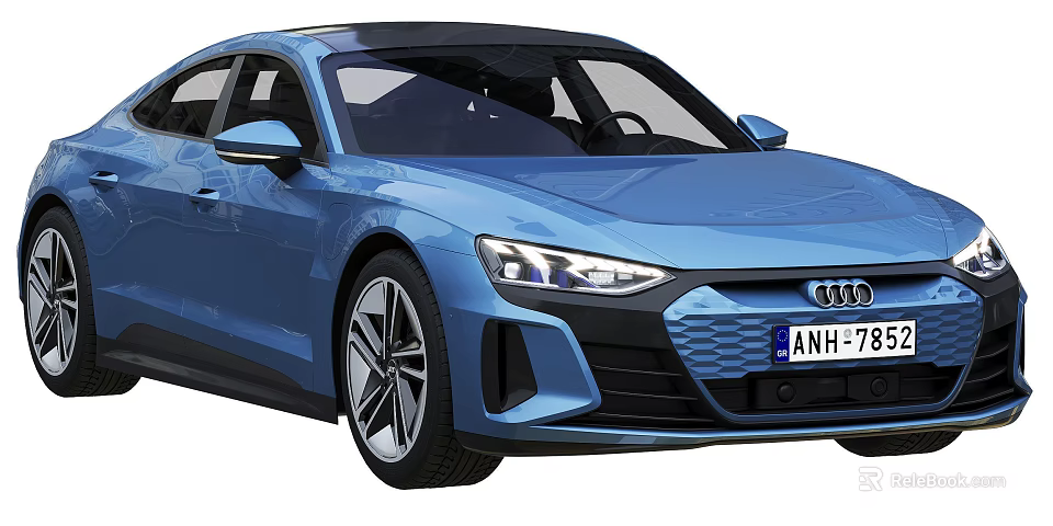 Blue Audi Electric Sedan With Sleek Body Modern Design And LED Headlights 3d model 