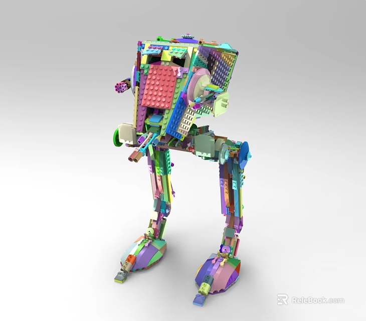 Colorful Building Blocks Robot With Complex Mechanical Structure And Creative Design 3d model 