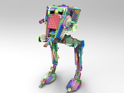 Colorful Building Blocks Robot With Complex Mechanical Structure And Creative Design 3d model