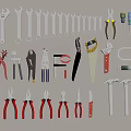 Essential Hand Tools Collection Including Wrenches Pliers Screwdrivers Hammers And Saws 3d model