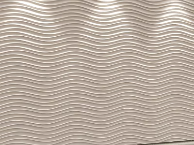 Light Neutral Wavy Textured Wall Panel Design For Modern Home Decor 3d model