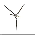 Multi Armed Weapon With Wooden And Metal Parts And Spiked Mechanical Structure Tips