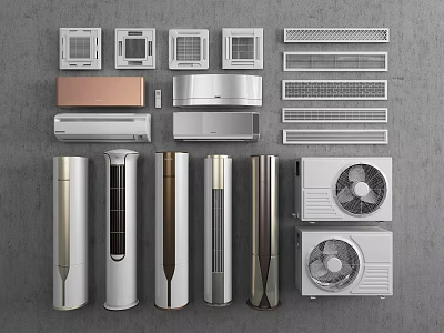 Modern Air Conditioner Fan Collection Featuring Multiple Styles And Designs 3d model