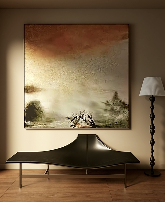 Zhao Wuji Decorative Painting Abstract Painting Oil Painting 3d model