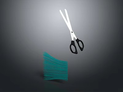 Sharp Hardware Scissors Cutting Green Thread Spool For Craft Projects 3d model
