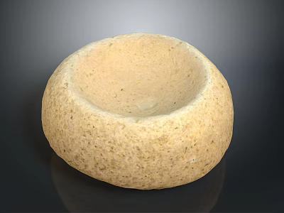 Natural Rustic Stone Decorative Bowl With Round Shape And Rough Textured Surface For Home Interior 3d model