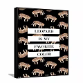 Leopard Pattern Design With Favorite Color Text On Black Background