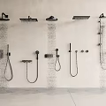 Modern Shower Heads Featuring Rainfall And Handheld Designs For Bathroom Use 3d model