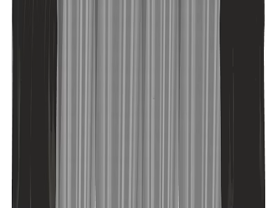 Modern Gray And Black Striped Curtains For Elegant Home Window Decor 3d model