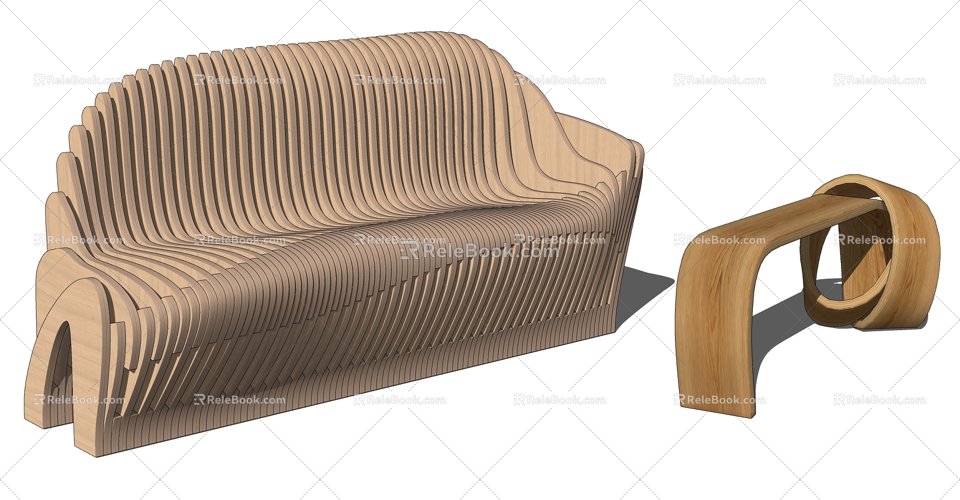 Modern Outdoor Chair Outdoor Shaped Log Leisure Bench model