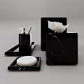 Modern Bathroom Accessories Set With Marble Tissue Box Toothbrush Holder And Soap Dispenser