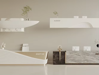 Modern Front Desk Reception Desk Company Front Desk Arc Front Desk Beauty Salon Front Desk 3d model