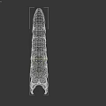 Menacing Fleshy Fantasy Creature 3D Model With Glowing Red Pincers Single Eye And Spikes