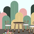 Modern Children's Table and Chair Children's Table and Chair Combination 3d model