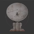 Vintage Rusty Circular Industrial Device With Square Base And Weathered Surface 3d model