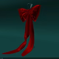 Elegant Decorative Ornament Set With Red Bow On Stand And Green Background