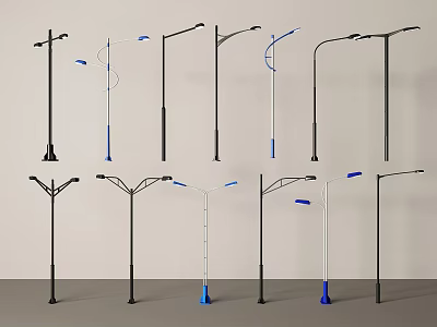 Outdoor Lights With Various Street Lamp Designs And Modern Style Options 3d model