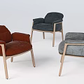 Modern Armchairs with Multiple Color Options and Wooden Legs for Living Room Decor