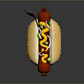 Cute Puppy Shaped Hot Dog Cart With Sesame Seeds And Vegetable Toppings