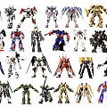 Transformers Toy Figures Collection With Various Designs And Colorful Styles 3d model