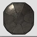 Vintage Octagonal Metal Decorative Plaque With Engraved Patterns And Central Emblem 3d model