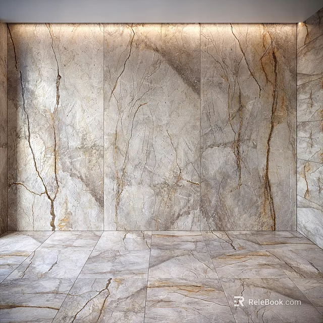 Decorative Marble Wall And Floor Components With Natural Cracked Stone Texture 3d model