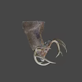 Realistic Deer Head Mount With Large Antlers On Gray Background 3d model