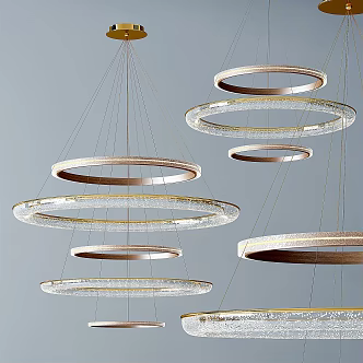 Multi-layer chandelier ring chandelier glass chandelier 3d model