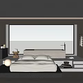 Modern Hotel Room Interior Design With Large Bed And Floor to Ceiling Window