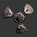 3D Rendered Sci Fi Rocket Model With Striped Patterns And Green Base Lights