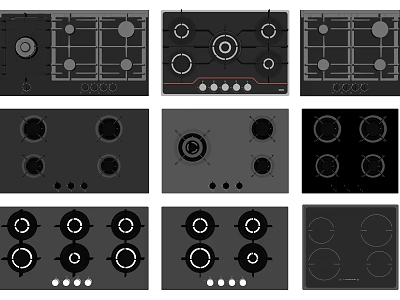 Modern gas stove 3d model