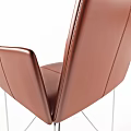 Two Modern Brown Leather Office Chairs With Sleek Metal Legs And Comfortable Design