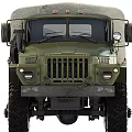 Green Military Truck With Canvas Covered Cargo Bed And Six Wheel Drive