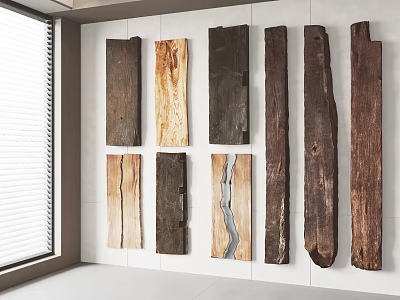 Natural Stone and Wood Wall Panels With Rustic Texture For Interior Decor In Various Types 3d model