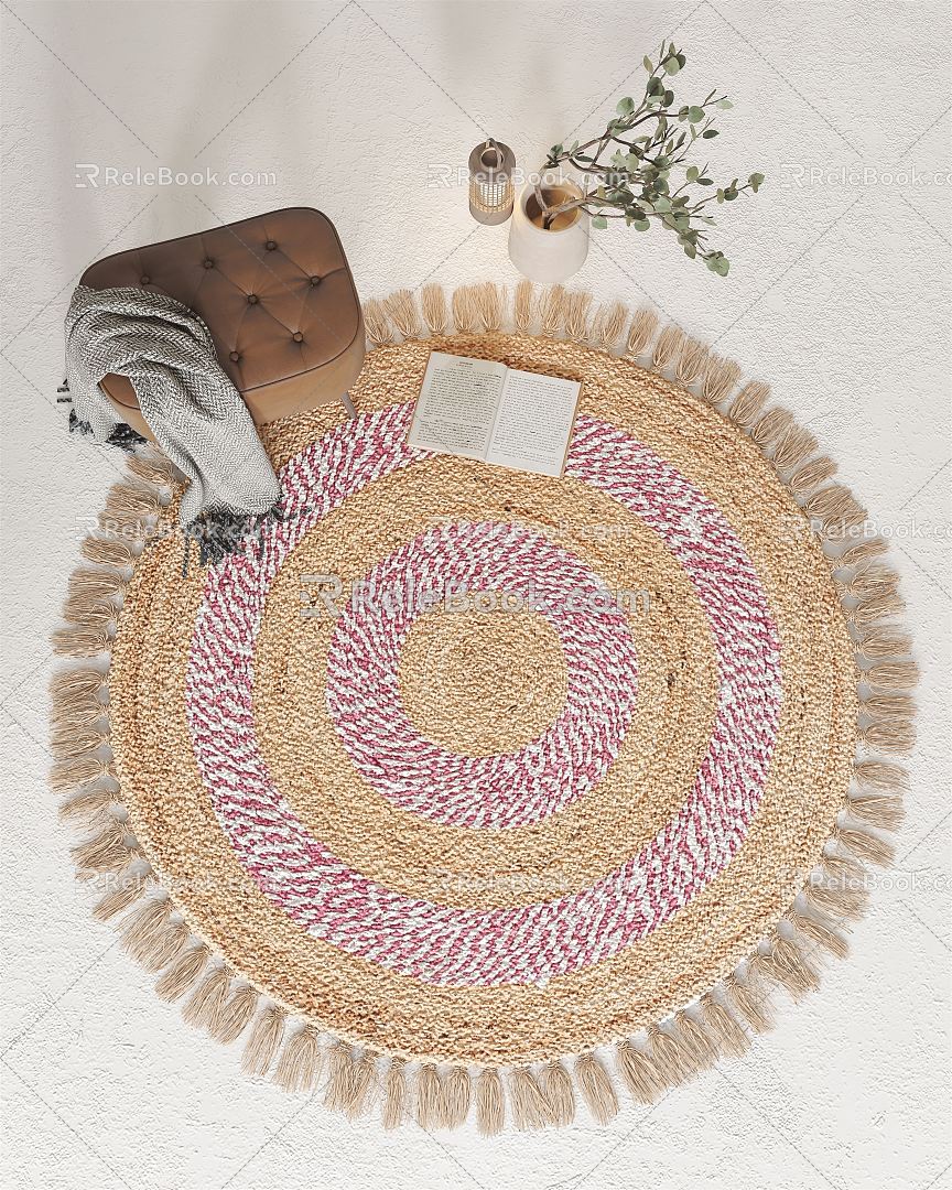 Nordic Round Carpet Carpet 3d model