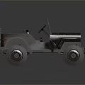 Rusty Vintage Open Top Jeep With Large Tires And Classic Design