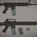 Two Modern Tactical Rifles With Detachable Magazines And Black Finish
