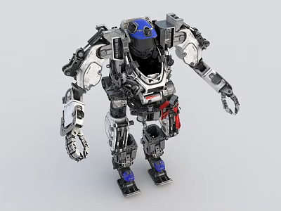 Smart Machine Robot With Metallic Structure Blue Design And Advanced Joints 3d model