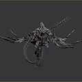 Intelligent Machine Featuring Multiple Mechanical Arms With Red Glowing Ends And Complex Structure
